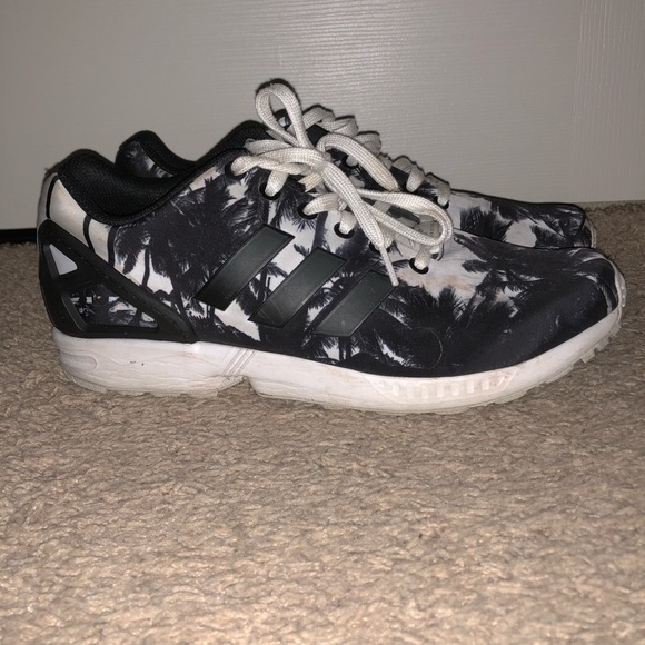 adidas Shoes | Zx Flux Palm Trees | Poshmark adidas Originals ZX Flux W Black White Tree Womens Running